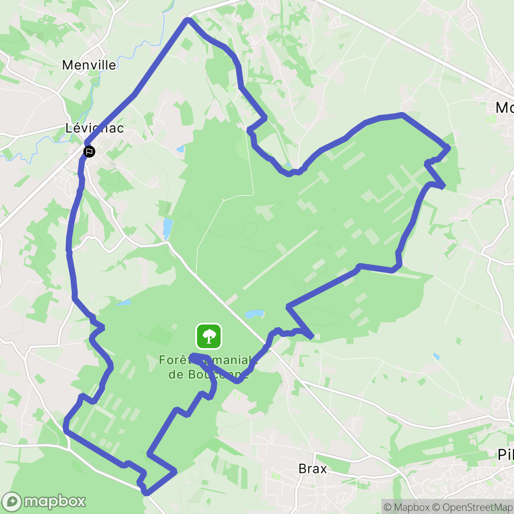 Lévignac : carte du parcours de randonnée - France