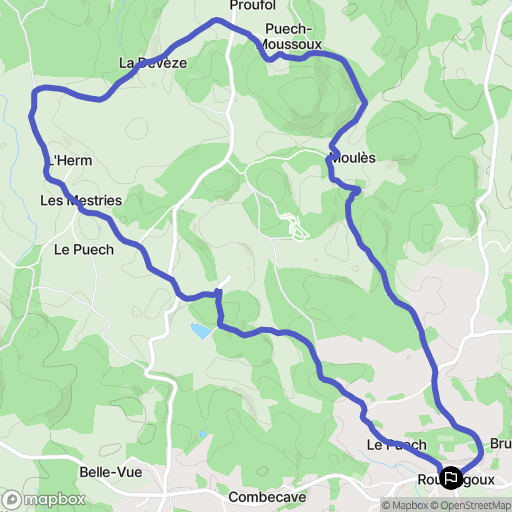Roumégoux : carte du parcours de randonnée - France