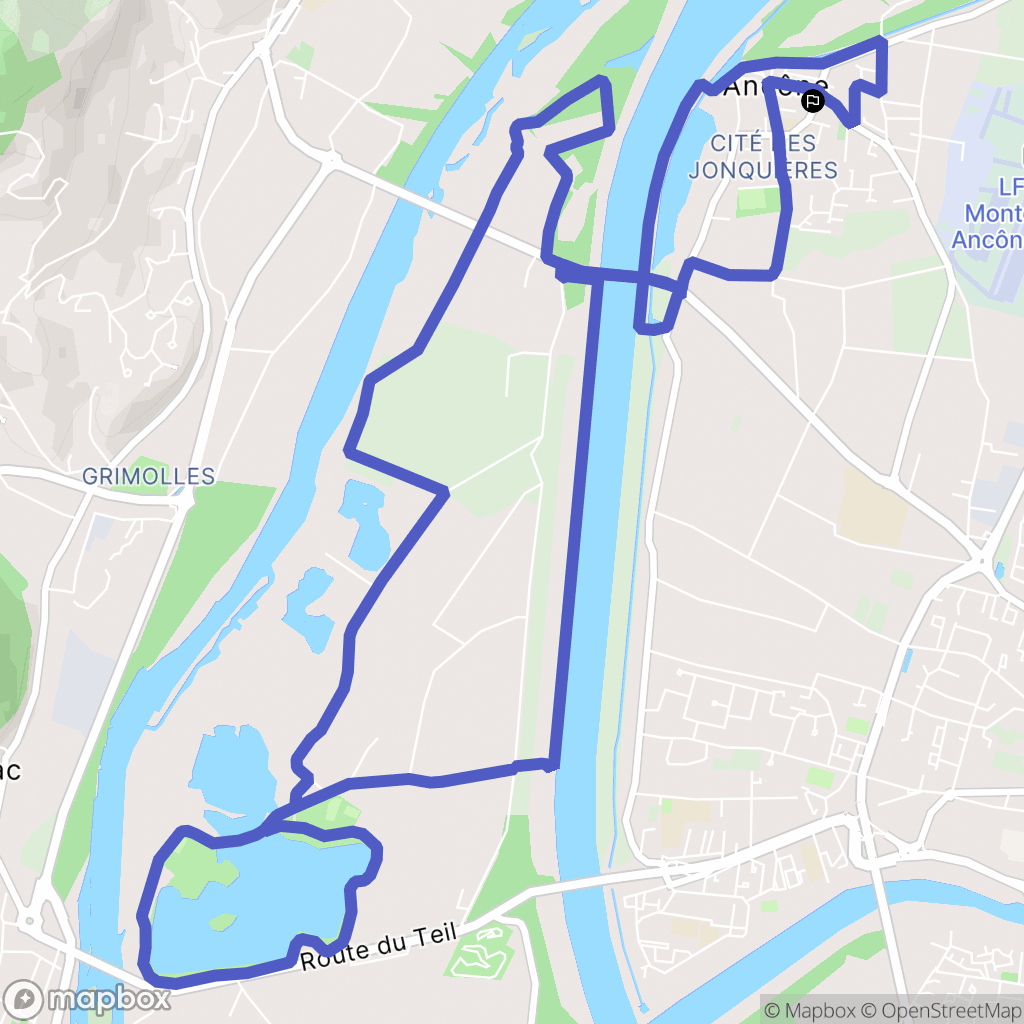 Ancône : carte du parcours de randonnée - France