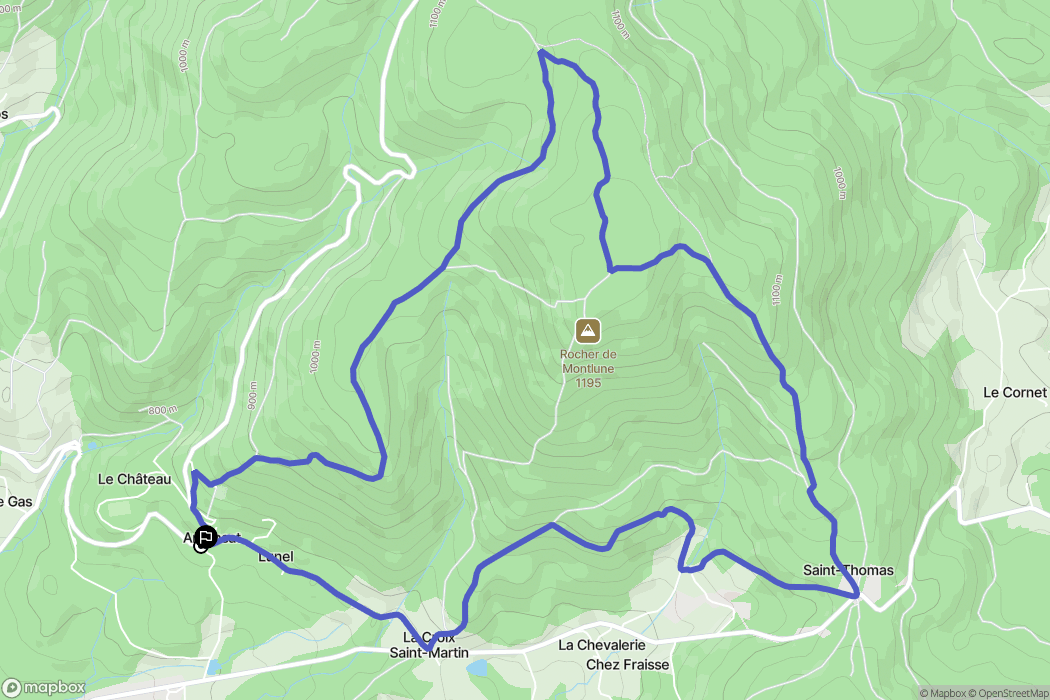 Arconsat : carte du parcours de randonnée - France