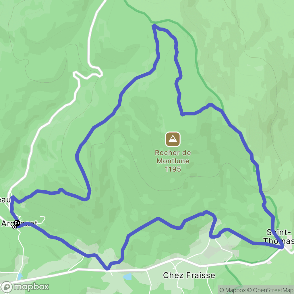 Arconsat : carte du parcours de randonnée - France