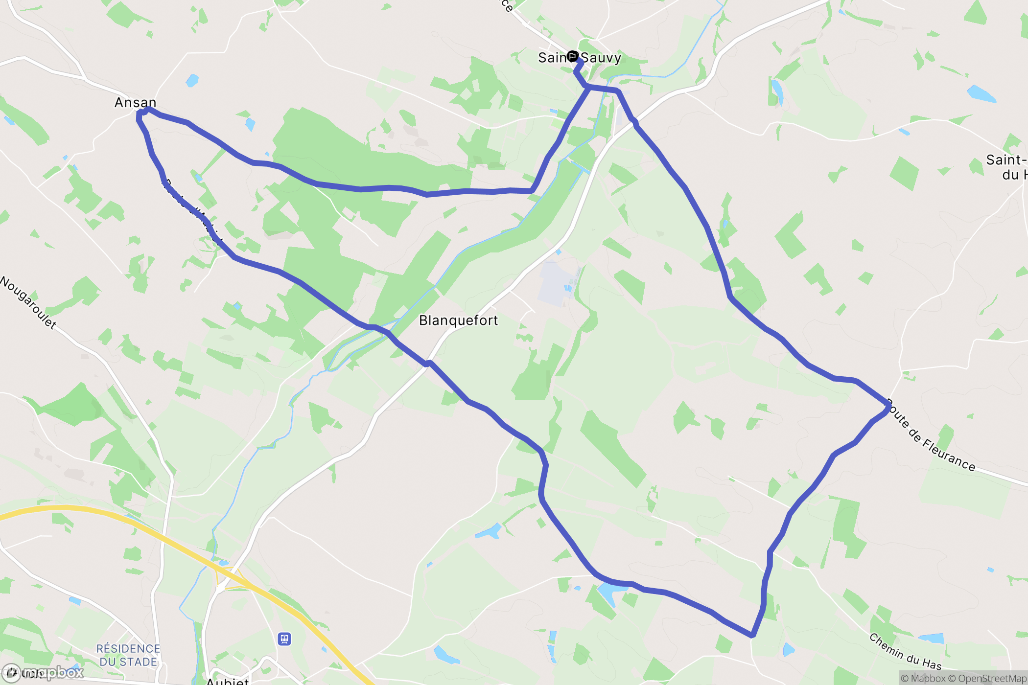 Saint-Sauvy : carte du parcours de randonnée - France