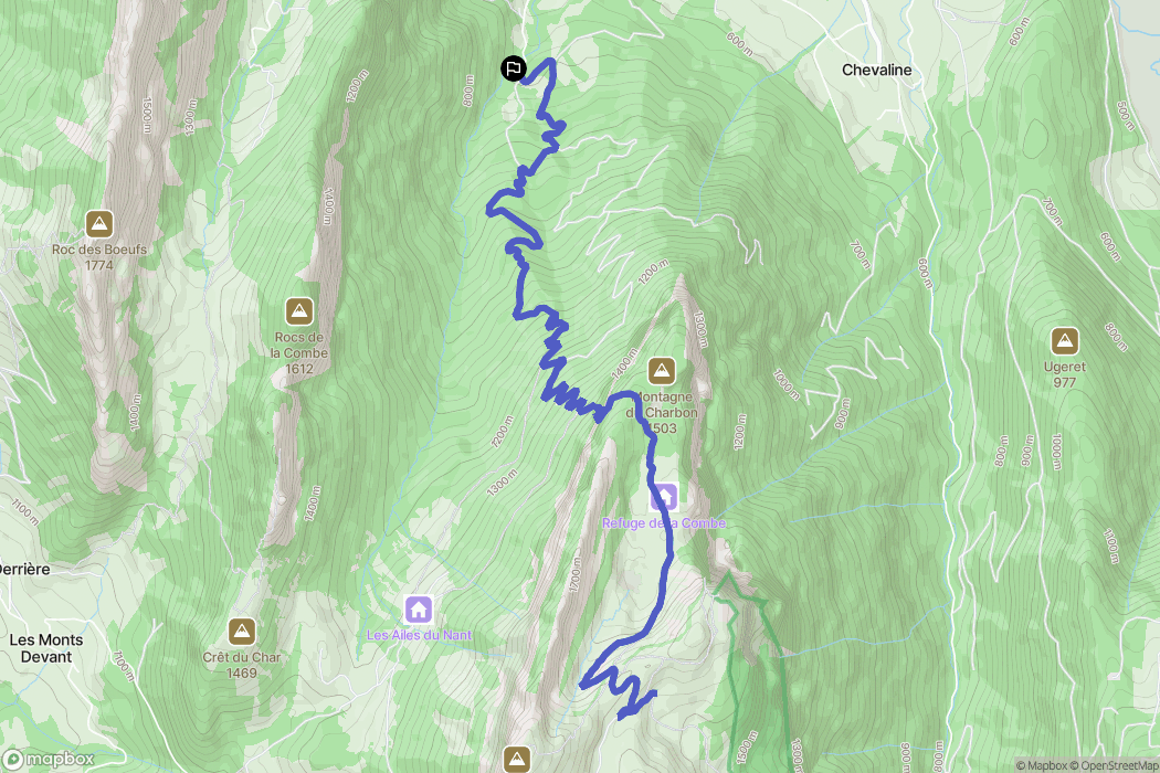 Lathuile : carte du parcours de randonnée - France
