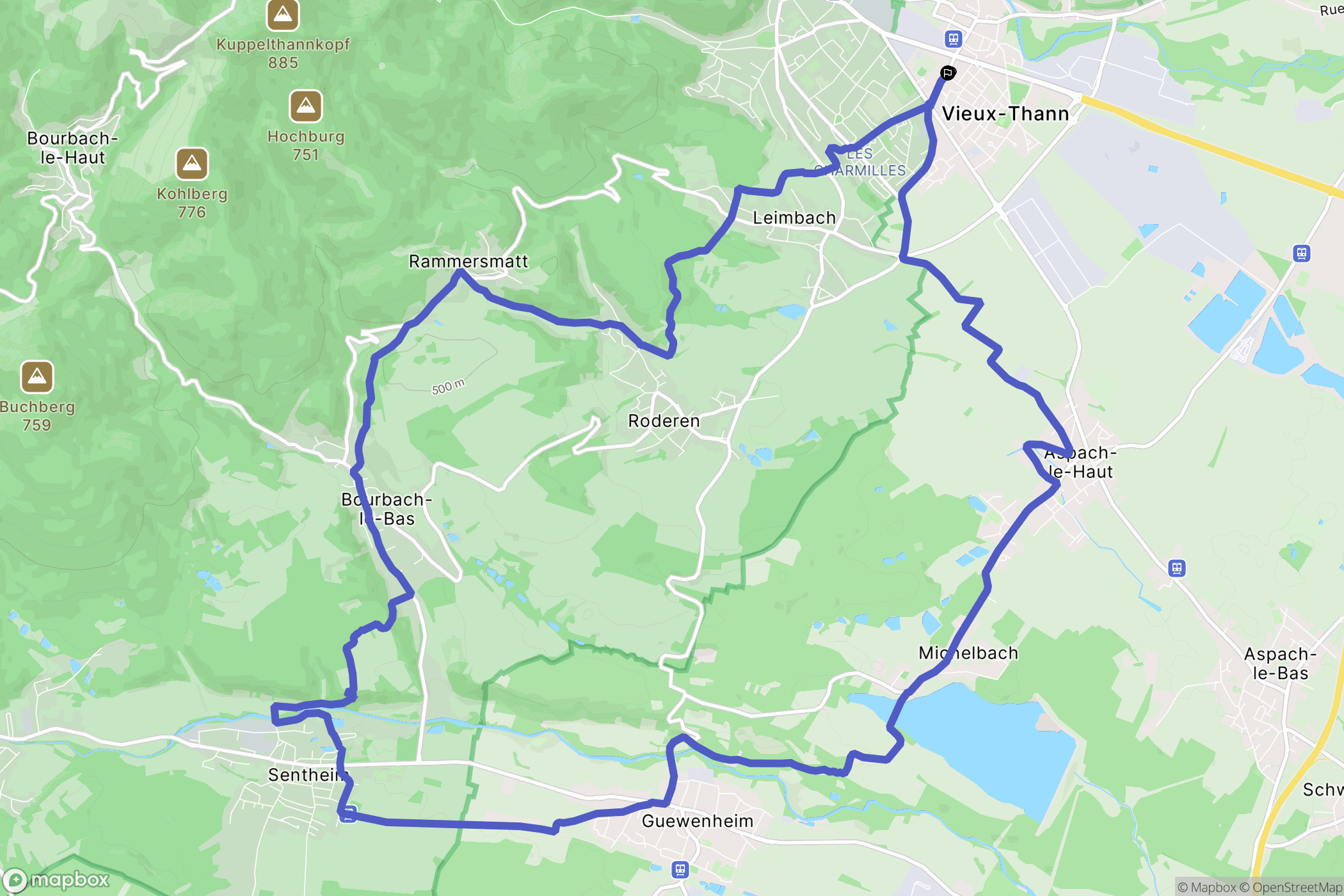 Vieux-Thann: routekaart voor buitenactiviteiten - France