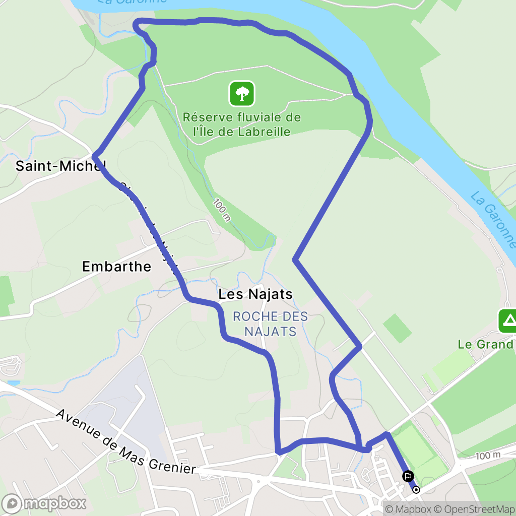Verdun-sur-Garonne : carte du parcours de randonnée - France