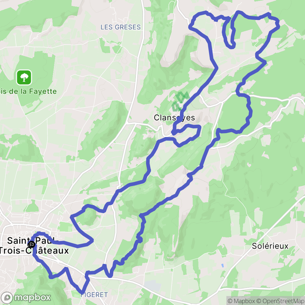 Saint-Paul-Trois-Châteaux : carte du parcours de randonnée - France