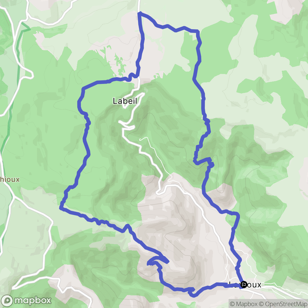 Lauroux : carte du parcours de randonnée - France