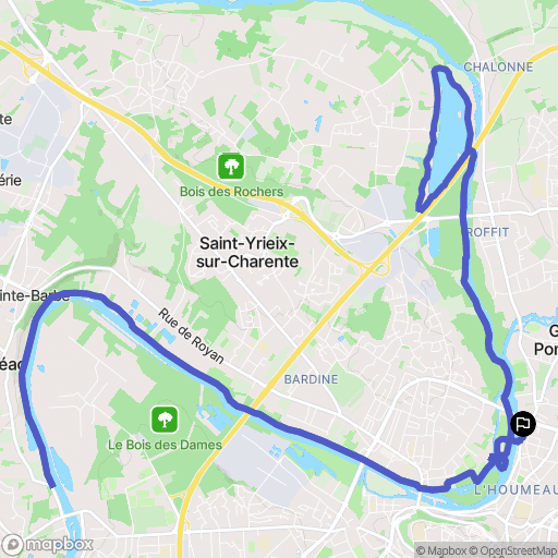 Angoulême : carte du parcours de randonnée - France