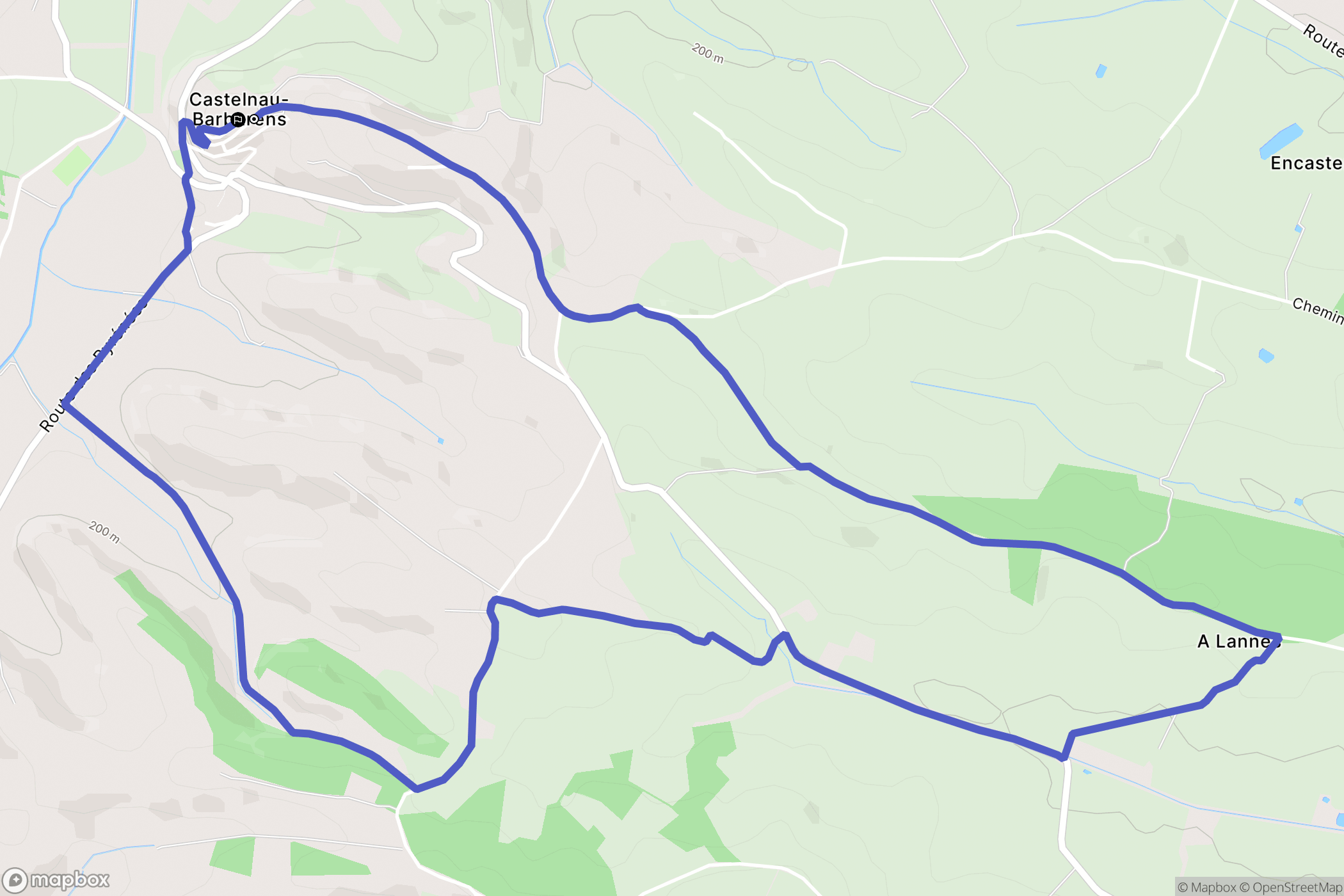 Castelnau-Barbarens : carte du parcours de randonnée - France