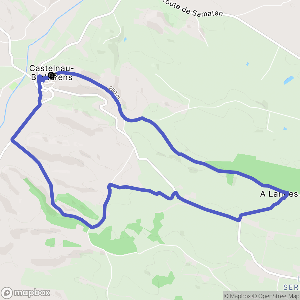 Castelnau-Barbarens : carte du parcours de randonnée - France