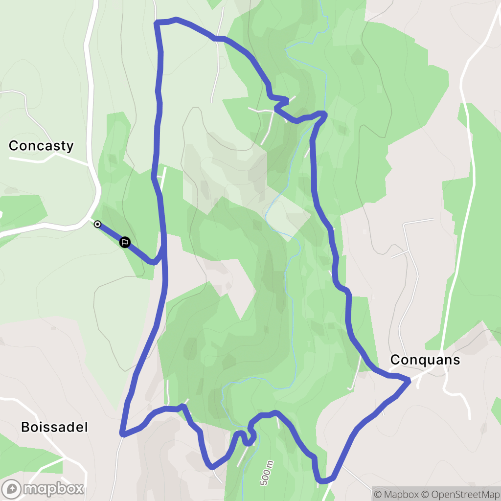 Boisset : carte du parcours de randonnée - France