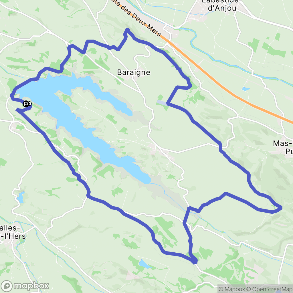 Belflou : carte du parcours de randonnée - France