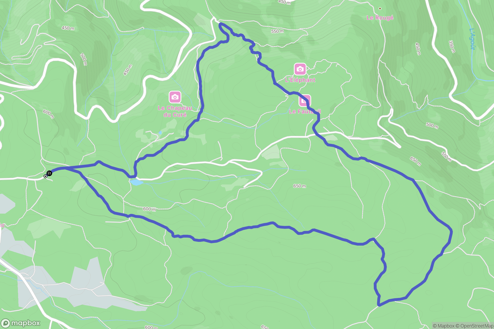 Lacrouzette : carte du parcours de randonnée - France