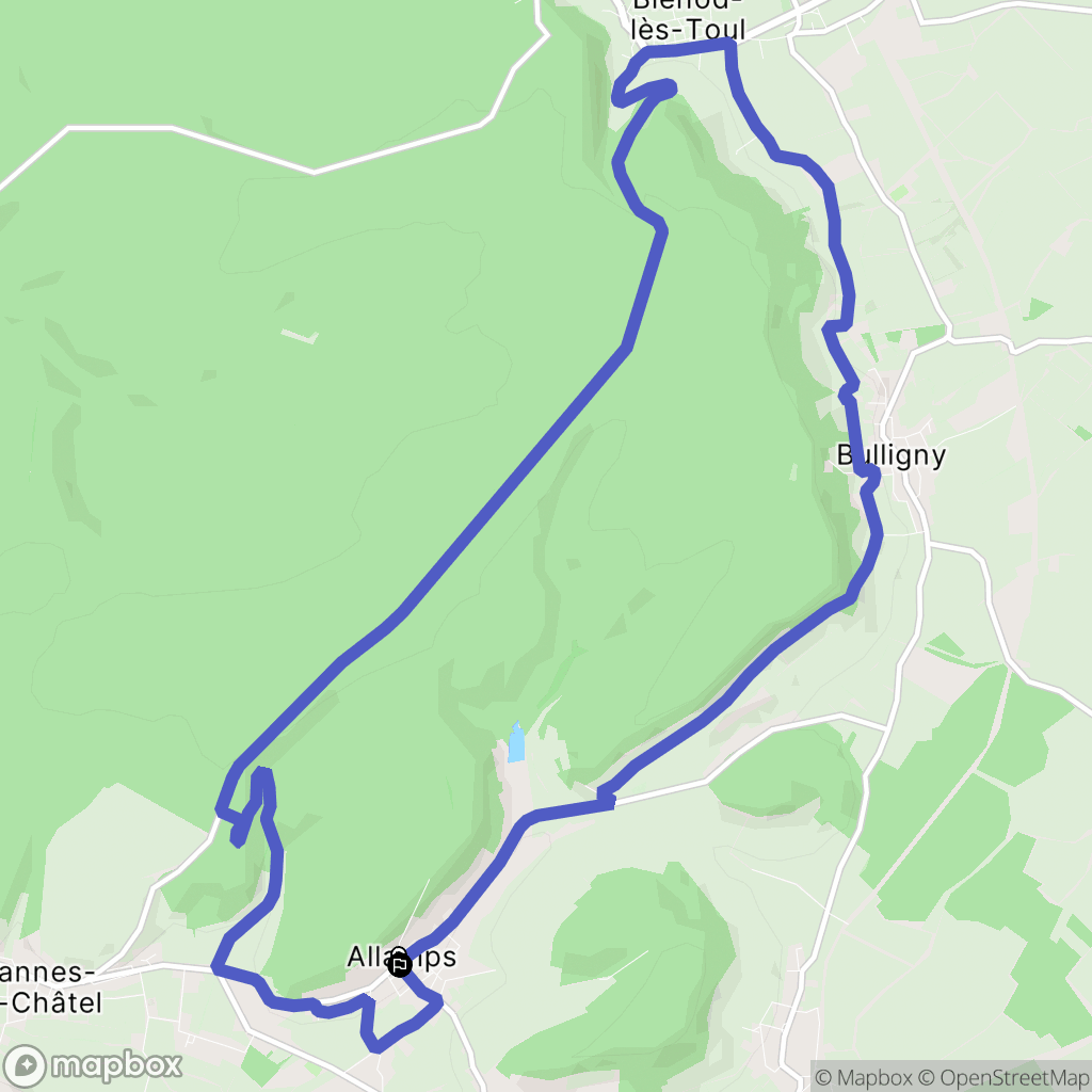Allamps : carte du parcours de randonnée - France
