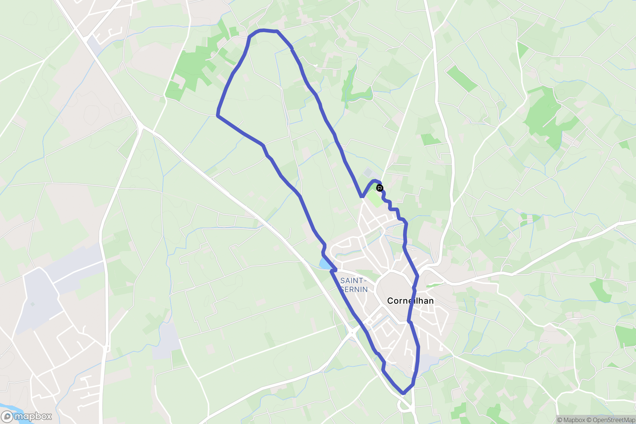 Corneilhan : carte du parcours de randonnée - France