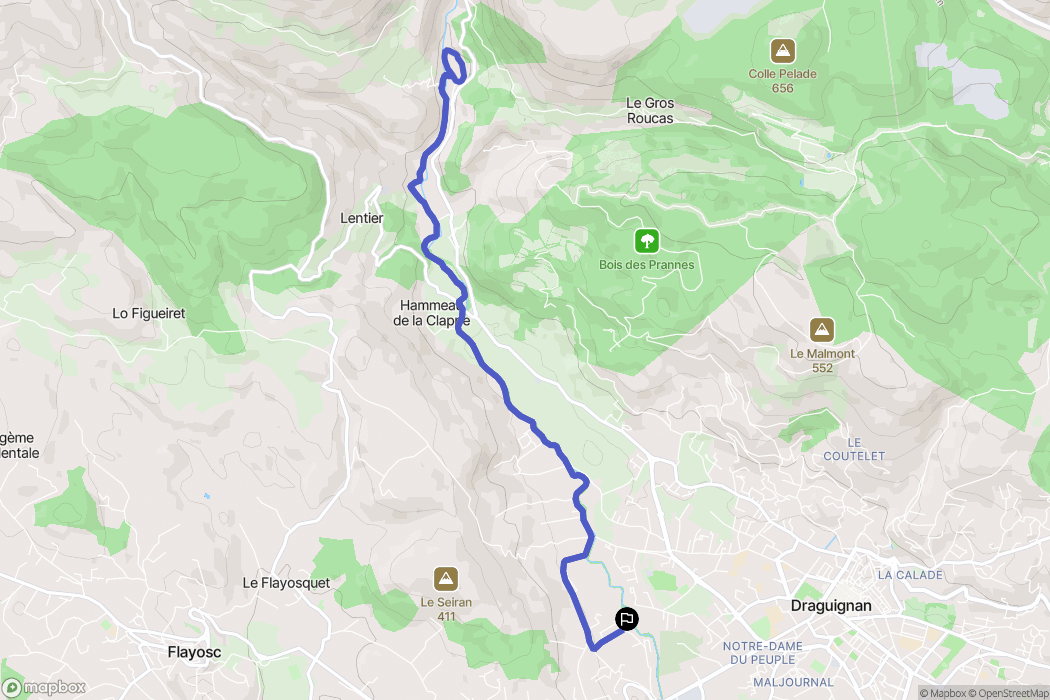 Draguignan : carte du parcours de randonnée - France