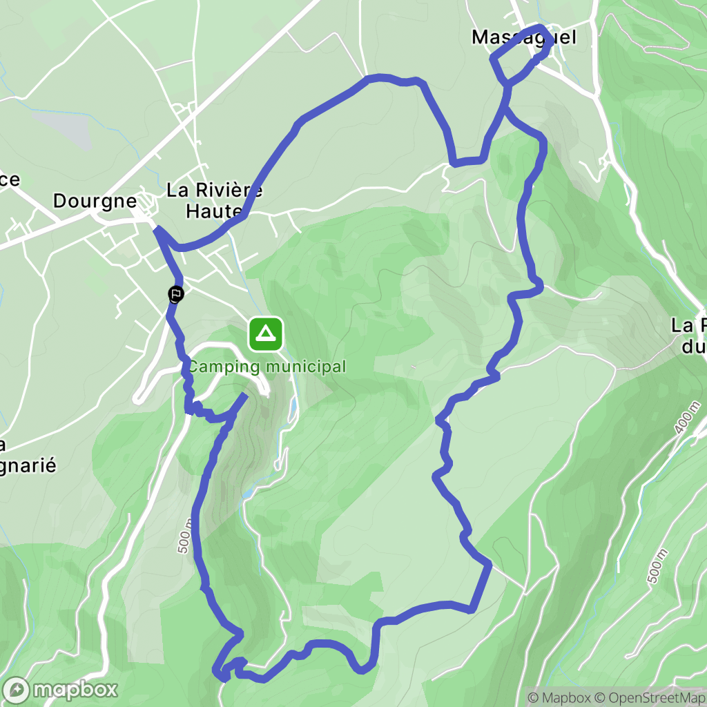 Dourgne : carte du parcours de randonnée - France