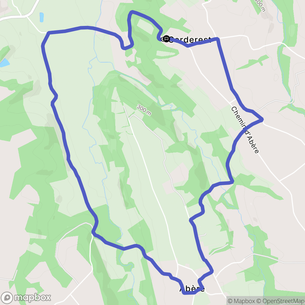 Gerderest : carte du parcours de randonnée - France