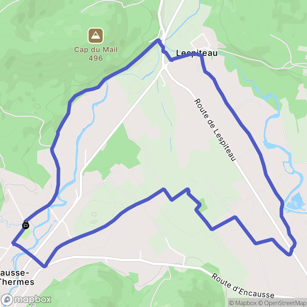 Encausse-les-Thermes : carte du parcours de randonnée - France