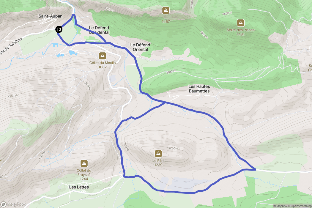Saint-Auban : carte du parcours de randonnée - France