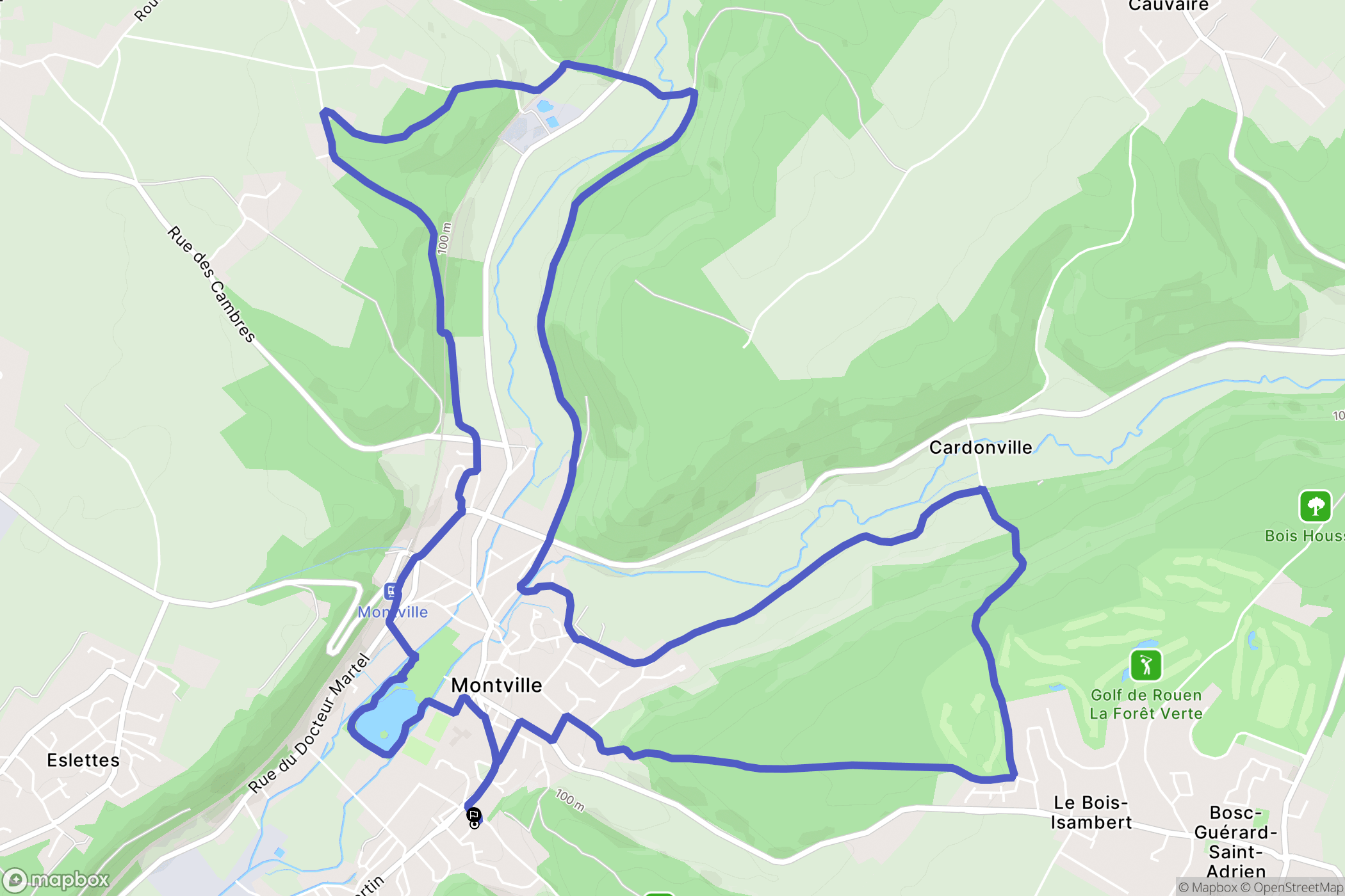 Montville : carte du parcours de randonnée - France