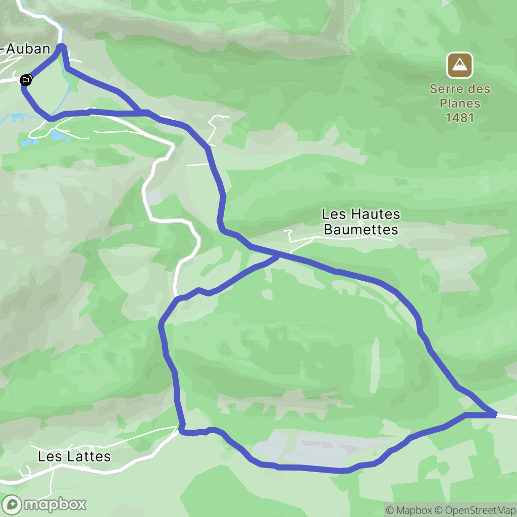 Saint-Auban : carte du parcours de randonnée - France