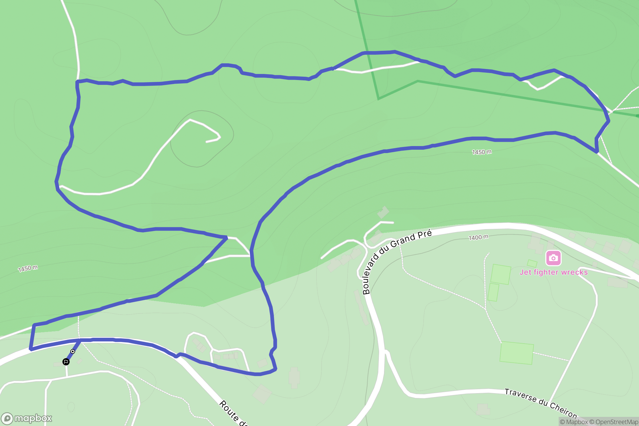 Gréolières : carte du parcours de randonnée - France