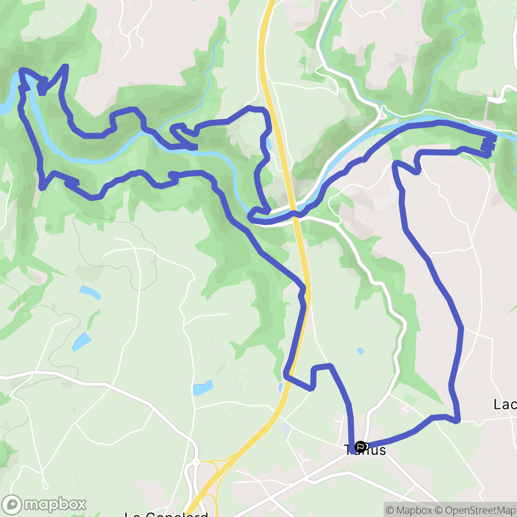 Tanus : carte du parcours de randonnée - France