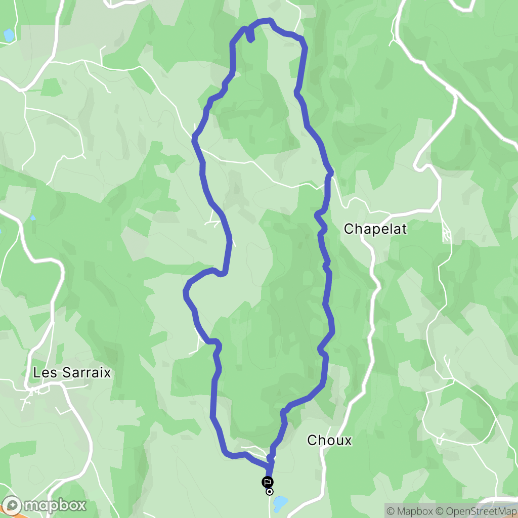 Celles-sur-Durolle : carte du parcours de randonnée - France