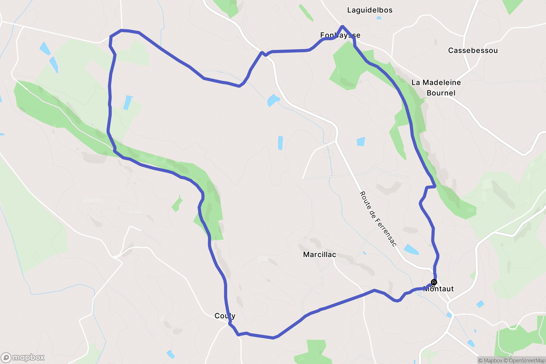 Montaut : carte du parcours de randonnée - France