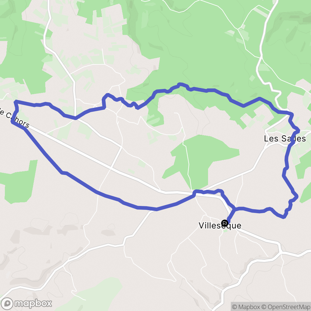 Villesèque : carte du parcours de randonnée - France