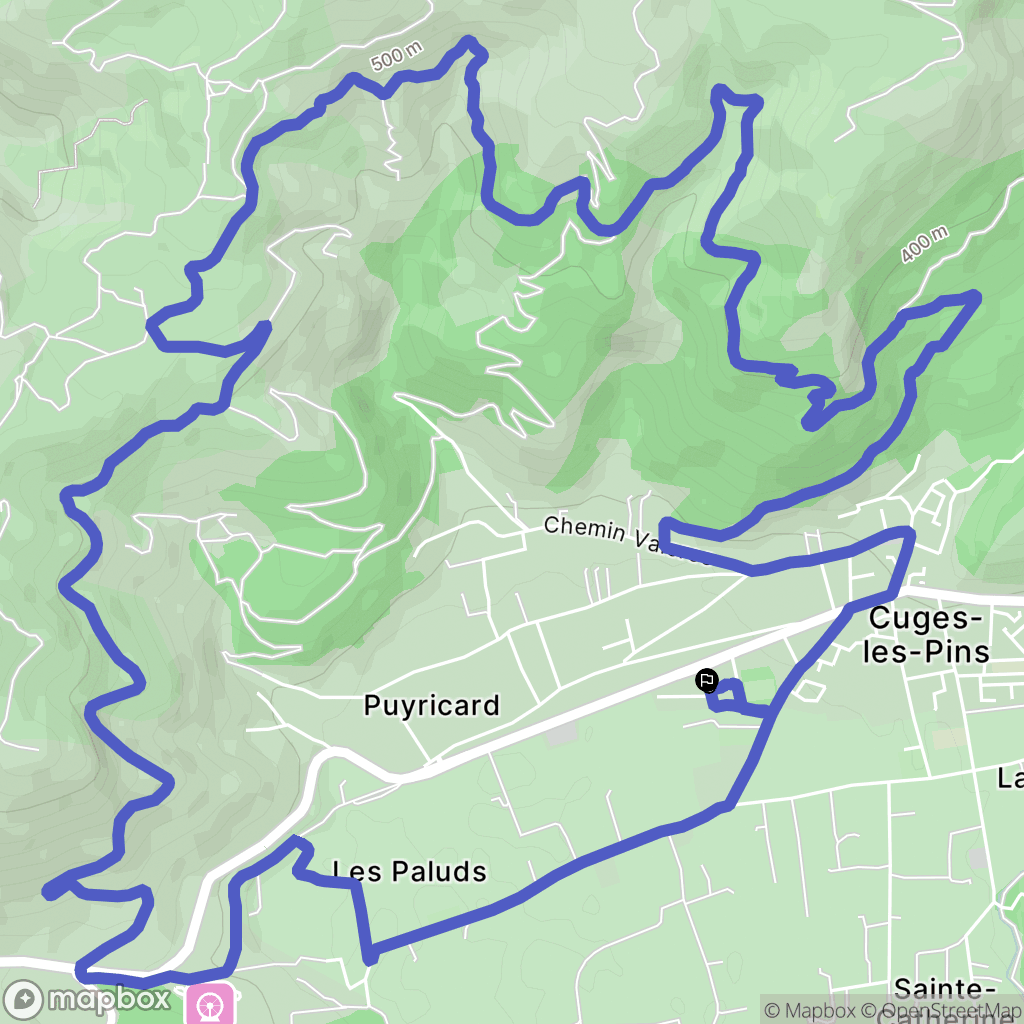 Cuges-les-Pins : carte du parcours de randonnée - France