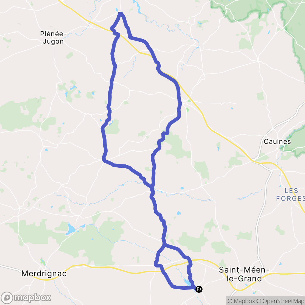 Loscouët-sur-Meu : carte du parcours de randonnée - France