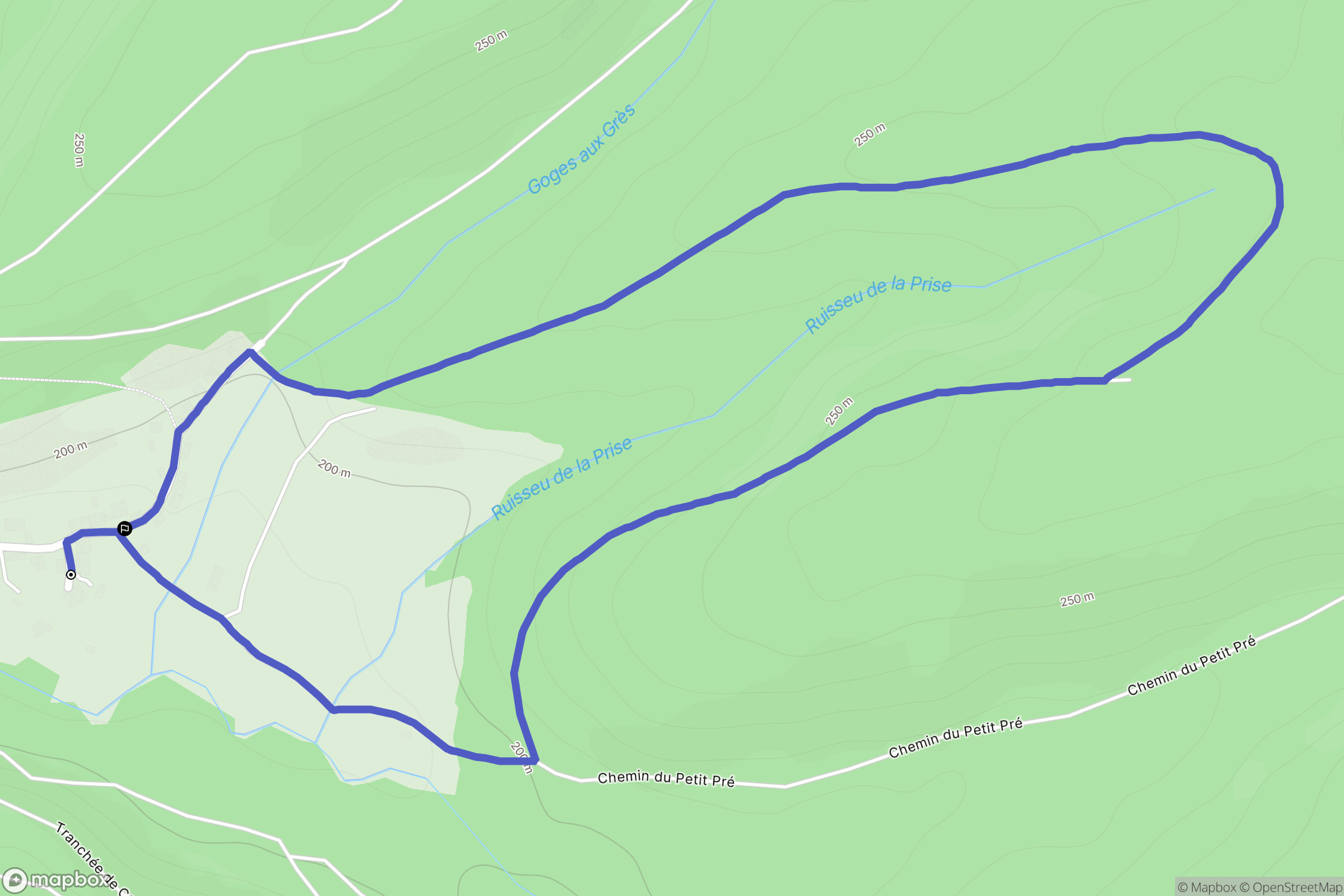 Futeau : carte du parcours de randonnée - France