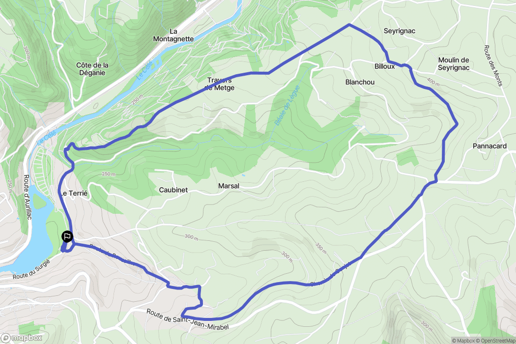 Figeac : carte du parcours de randonnée - France