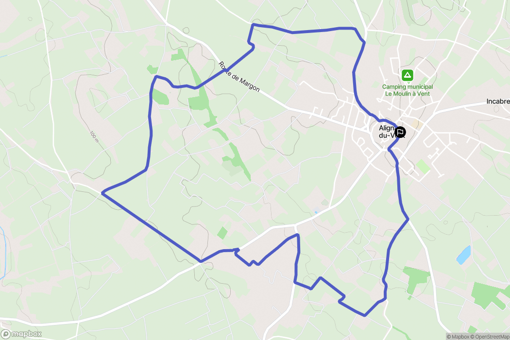 Alignan-du-Vent : carte du parcours de randonnée - France