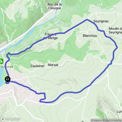 Figeac : carte du parcours de randonnée - France