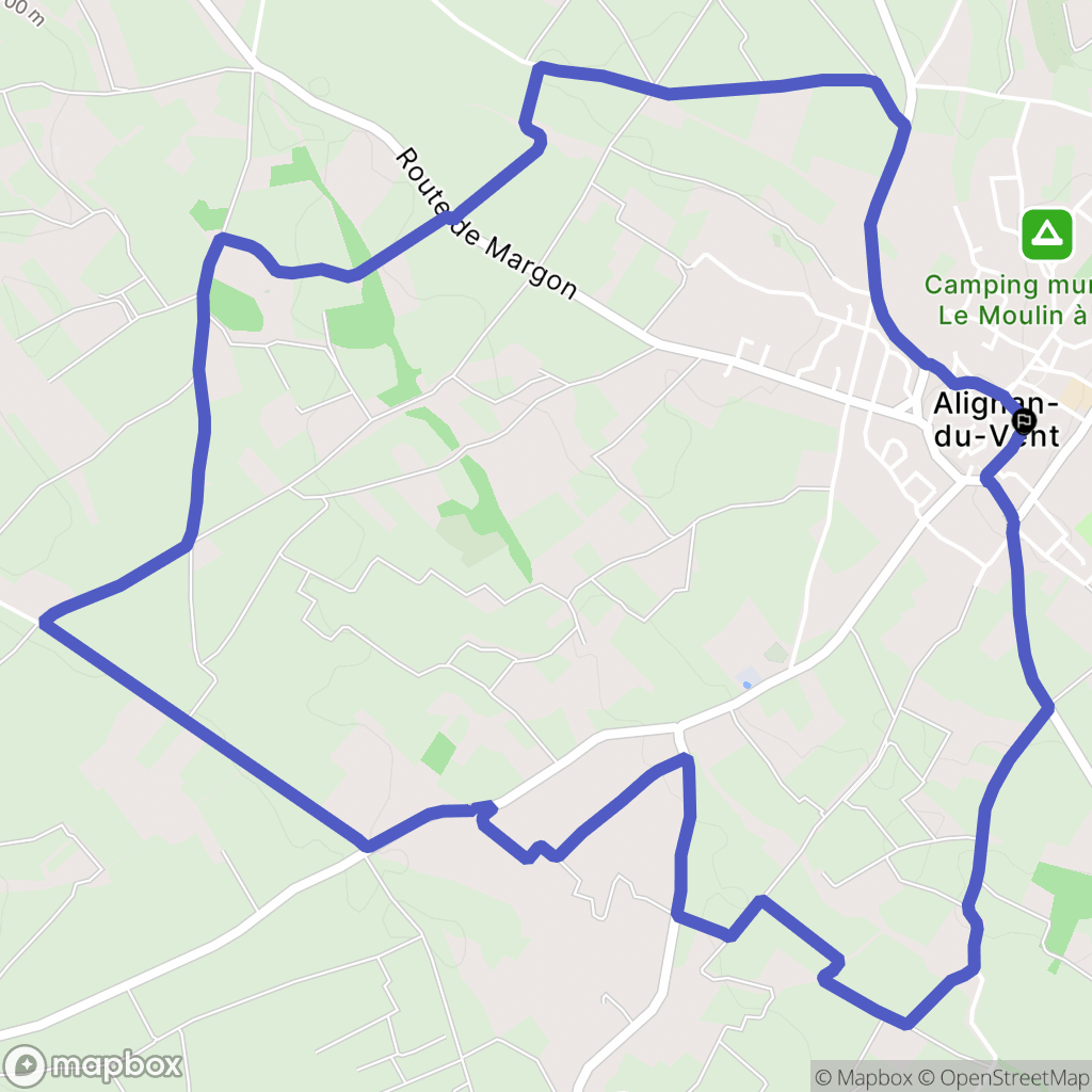 Alignan-du-Vent : carte du parcours de randonnée - France