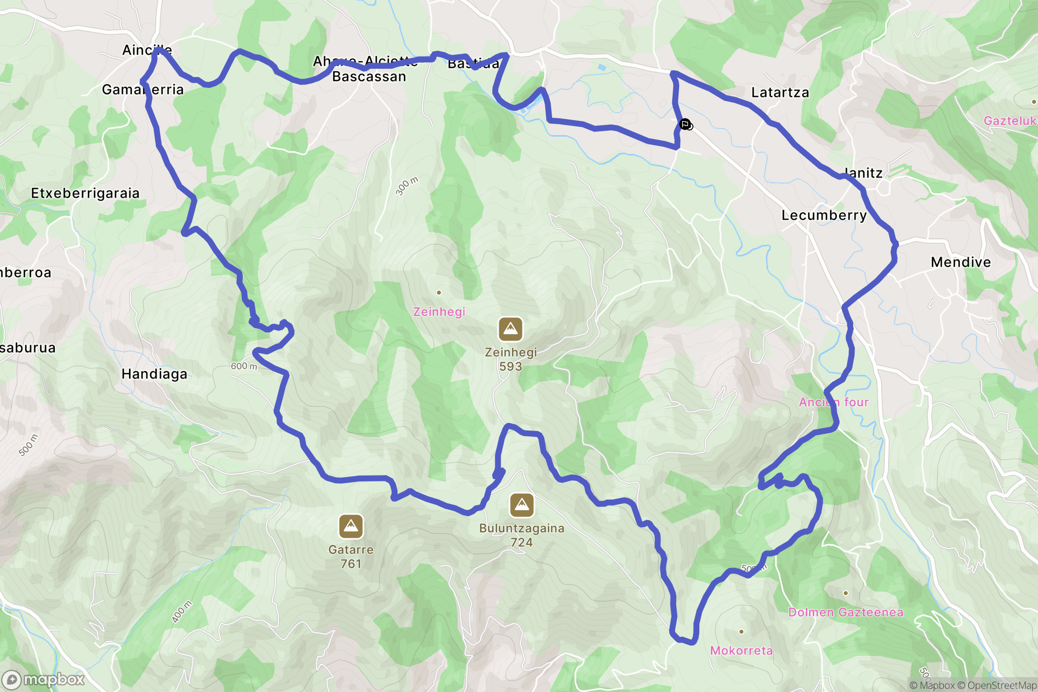 Lecumberry : carte du parcours de randonnée - France