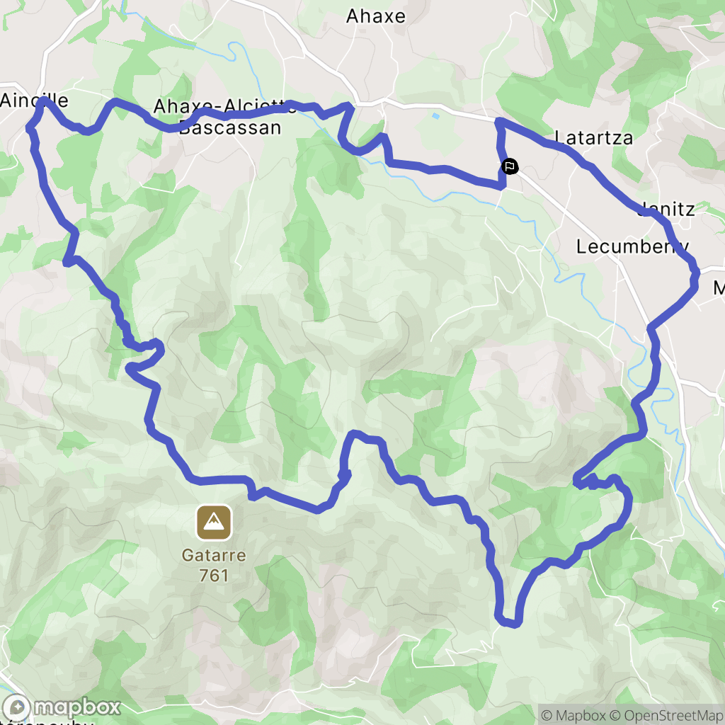 Lecumberry : carte du parcours de randonnée - France