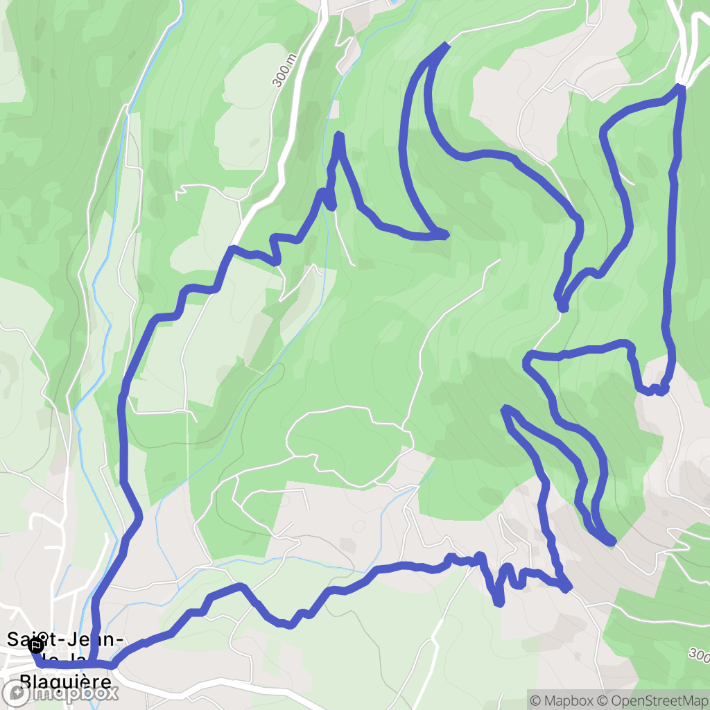 Saint-Jean-de-la-Blaquière : carte du parcours de randonnée - France