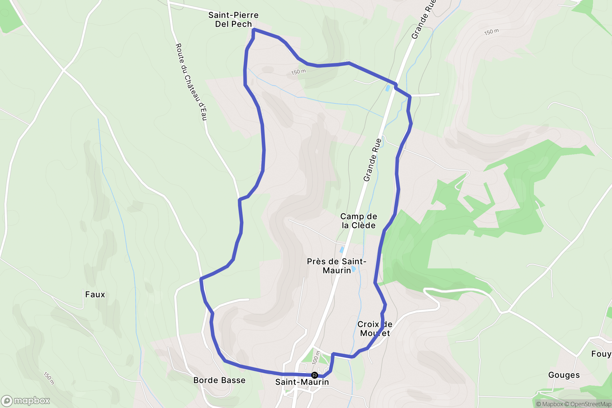 Saint-Maurin : carte du parcours de randonnée - France