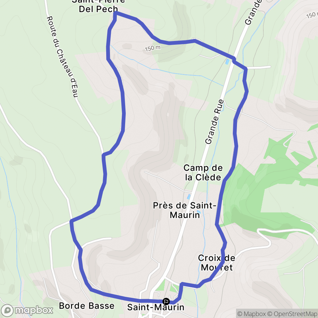 Saint-Maurin : carte du parcours de randonnée - France