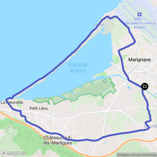 Marignane : carte du parcours de randonnée - France