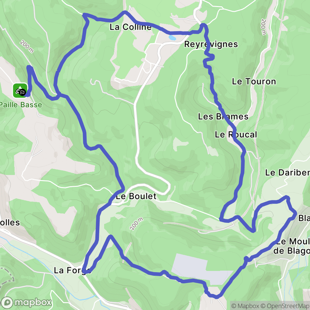 Souillac : carte du parcours de randonnée - France
