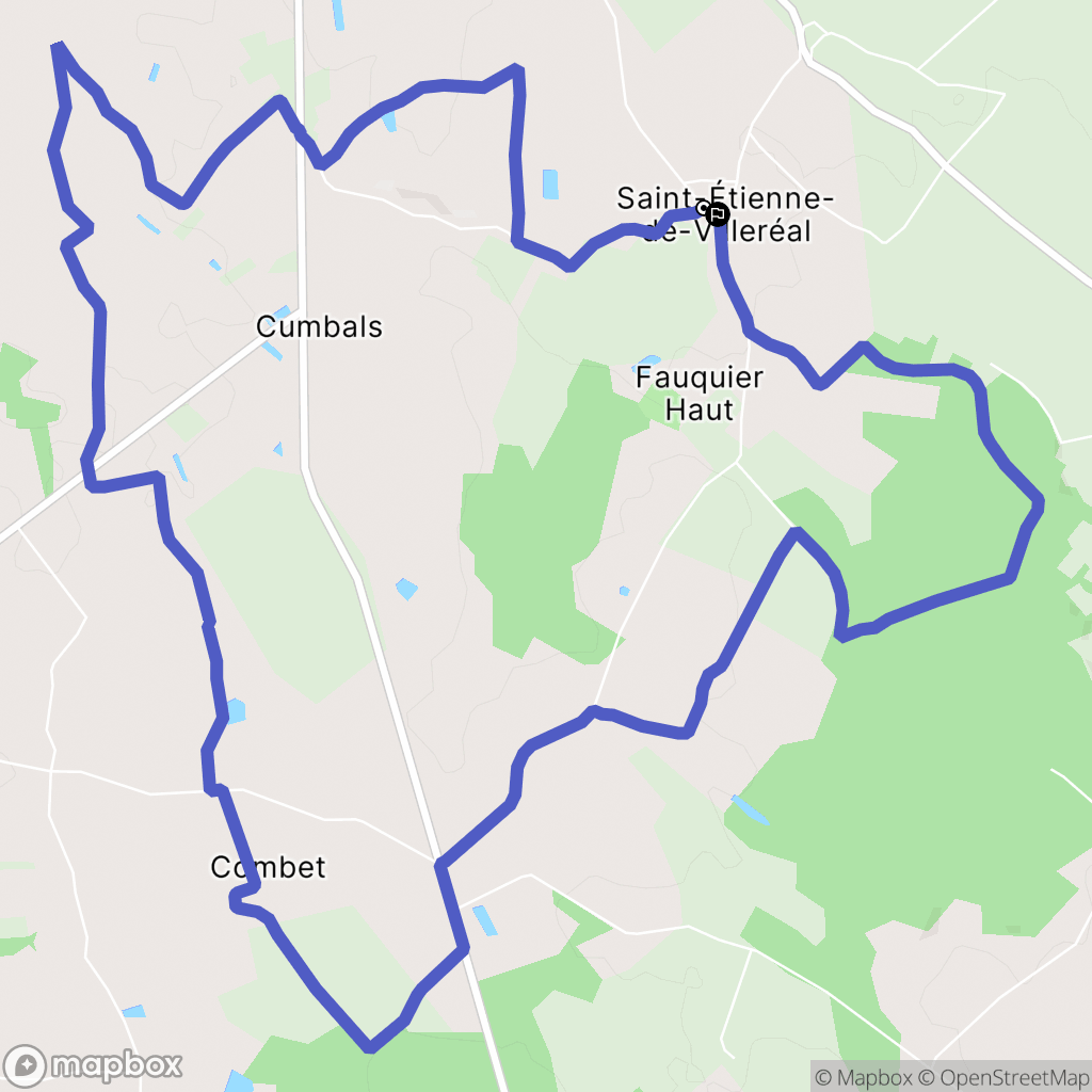 Saint-Etienne-de-Villeréal : carte du parcours de randonnée - France