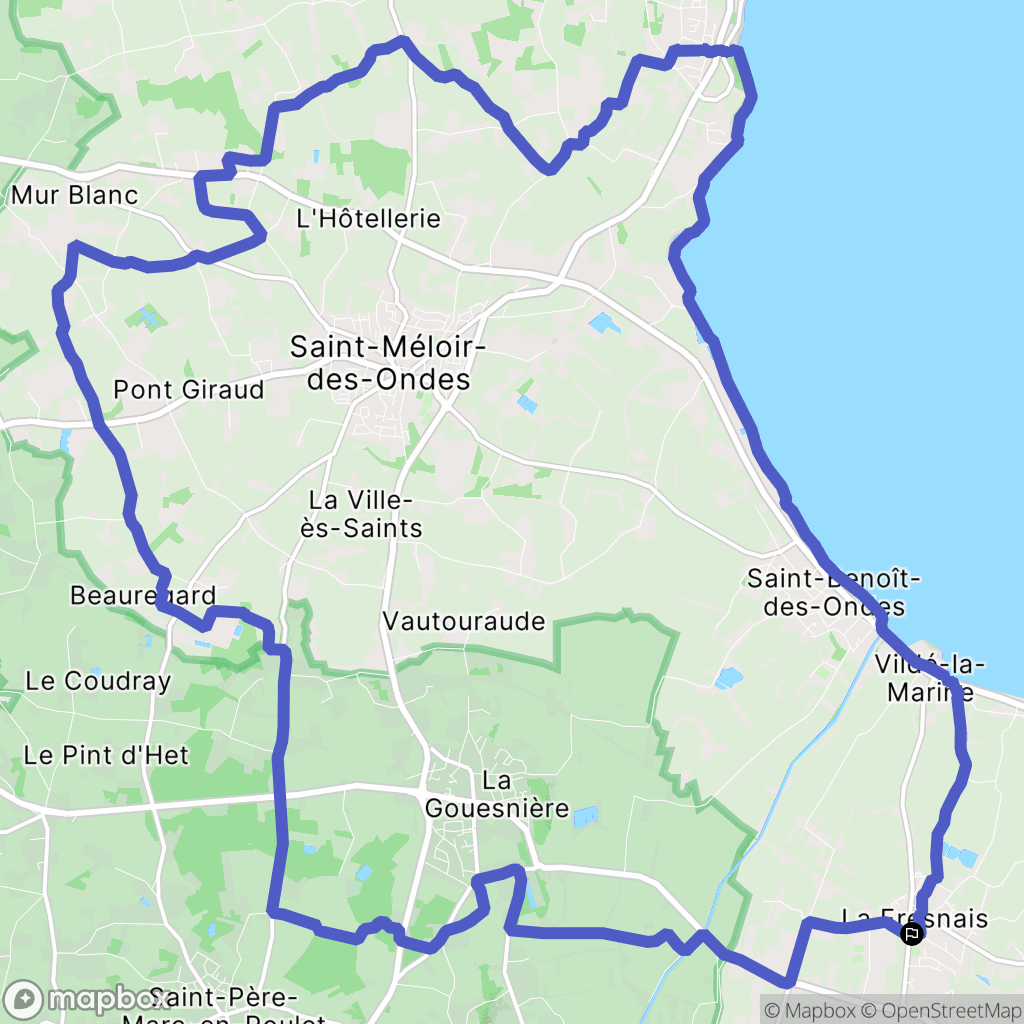 La Fresnais : carte du parcours de randonnée - France
