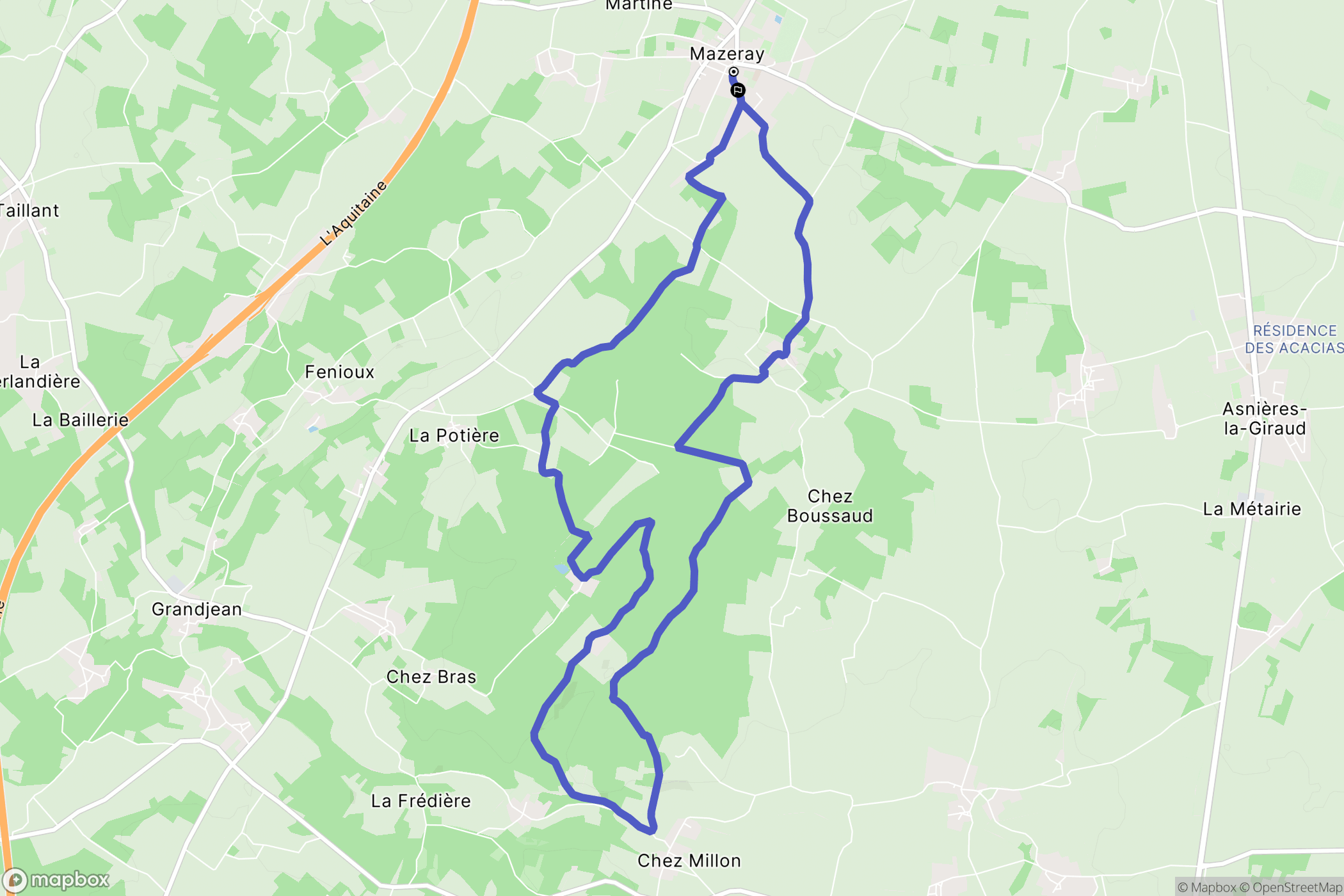 Mazeray : carte du parcours de randonnée - France