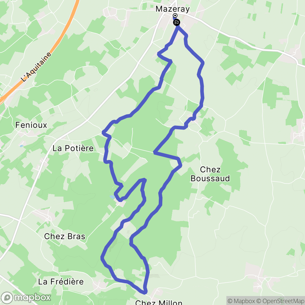 Mazeray : carte du parcours de randonnée - France