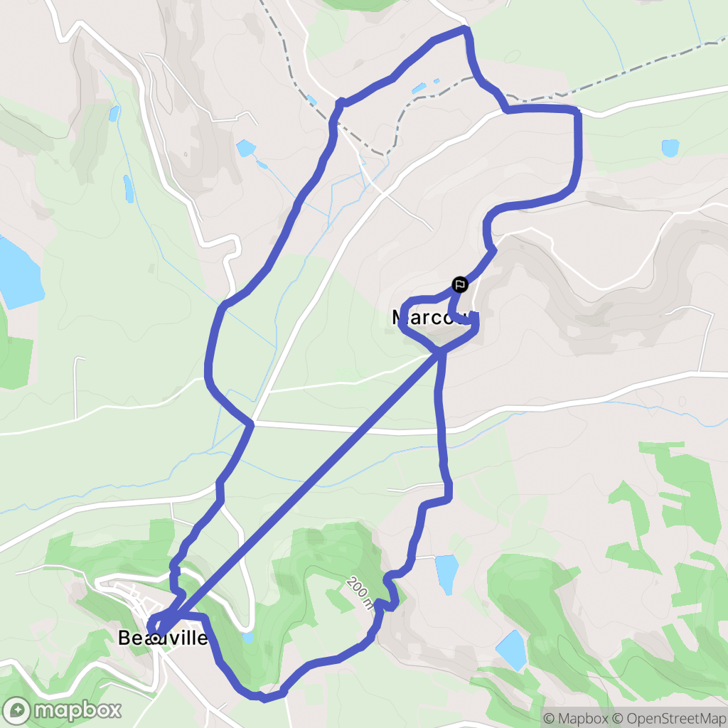 Beauville : carte du parcours de randonnée - France
